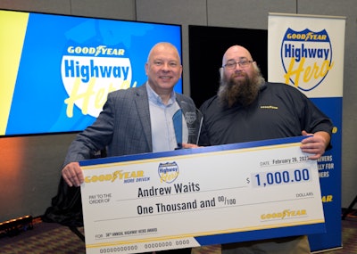 Goodyear Highway Hero award presentation