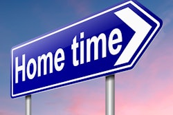 Highway sign that says 'Home Time'