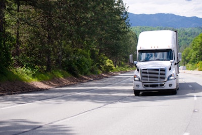 Tractor-trailer on highway