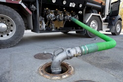 Tanker delivering gasoline