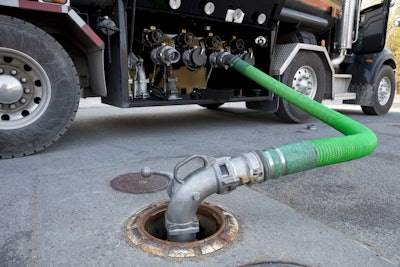 Tanker delivering gasoline