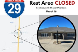 Map of rest area closure on I-29
