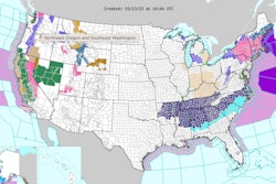 Weather map of USA