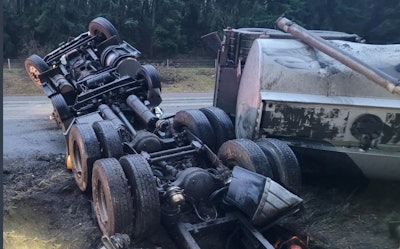 Wrecker tanker on I-5 in Washington