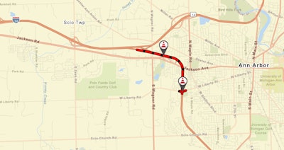 Map of I-94 closure