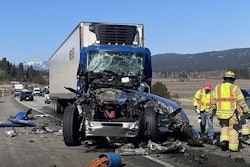Tractor-trailer accident scene
