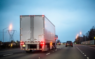 Tractor-trailer on highway