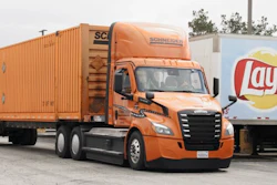 Schneider orange tractor-trailer