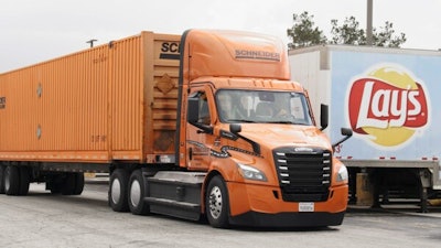 Schneider orange tractor-trailer