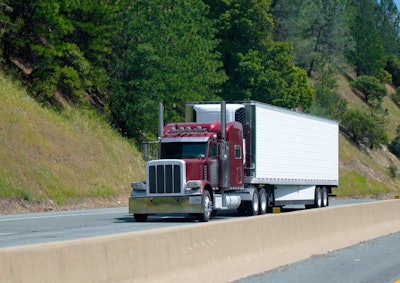 Tractor-trailer on highway