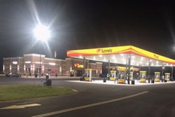 Love's Travel Stop at night