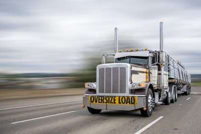 Oversized tractor-trailer on highway