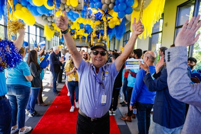 Truck driver celebrating 5 million miles