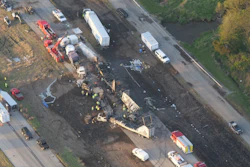 Overhead photo of I-55 crash scene