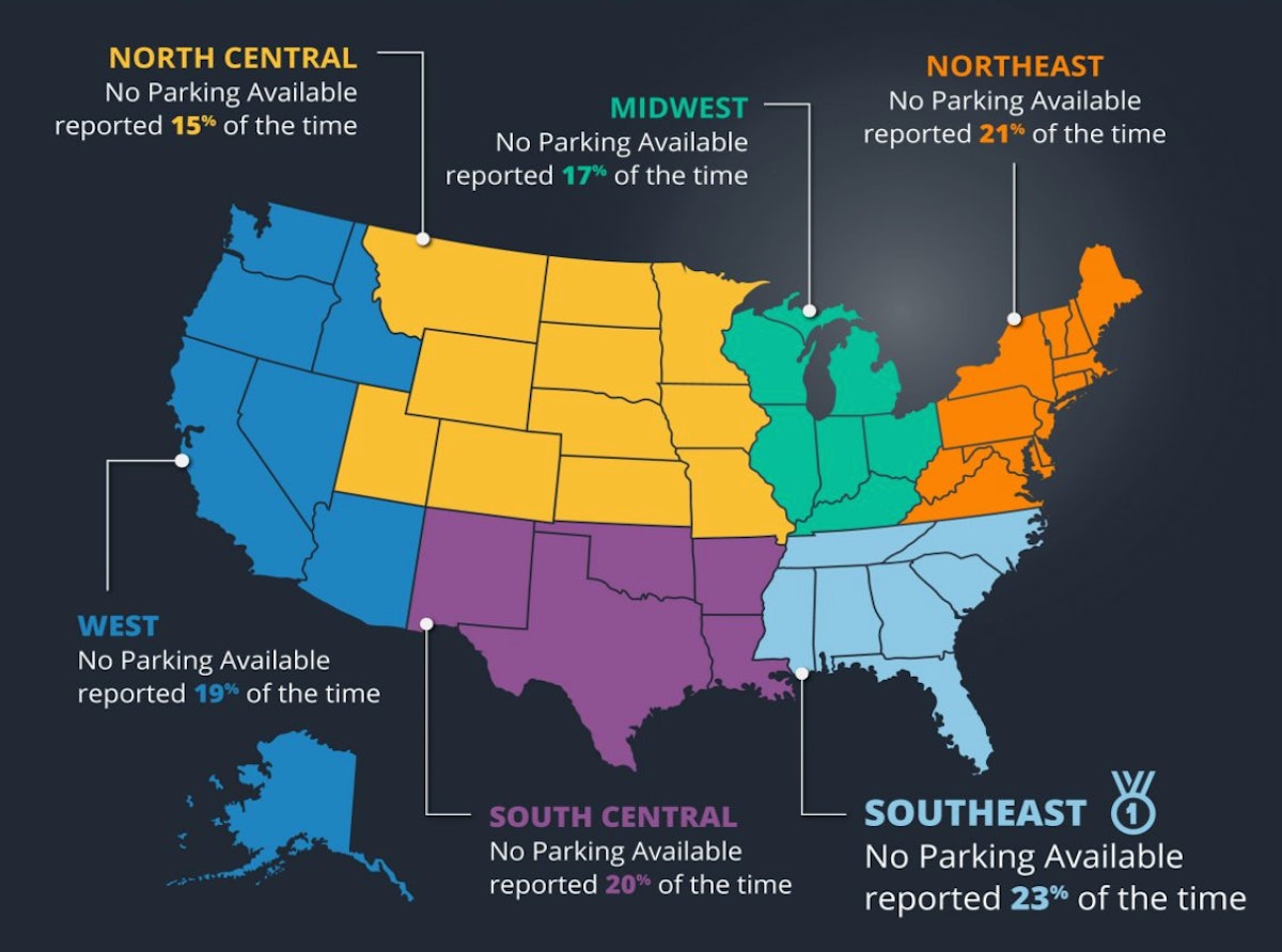 Trucker Path identifies parts of the country with least truck parking