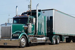 Green tractor-trailer