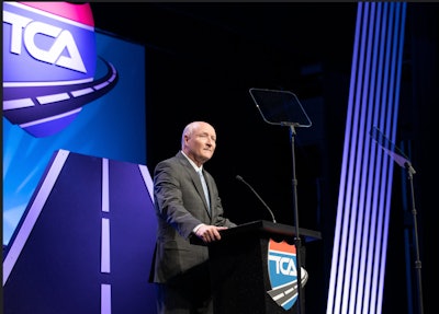 TCA President Jim Ward on stage during the organization's annual convention