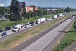 Traffic backed up on Interstate 5 in Oregon