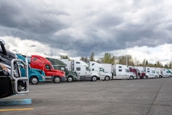 Row of parked trucks