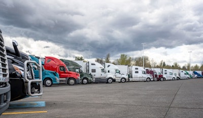 Row of parked trucks