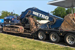 Tractor-trailer with oversized load
