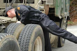 Inspector checking a truck