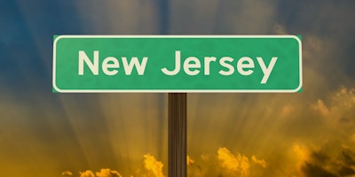 Green and white New jersey road sign