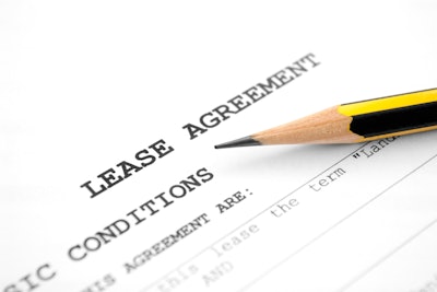 Lease agreement with sharpened pencil