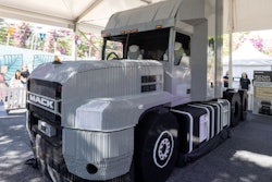 Mack Anthem truck built with LEGO bricks