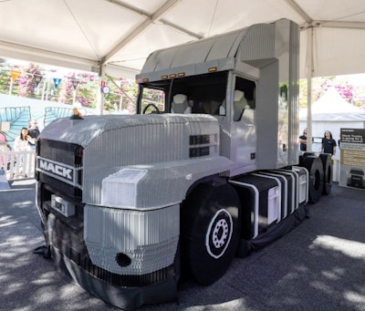 Mack Anthem truck built with LEGO bricks