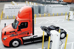 Battery electric charing at Schenider's new facility