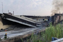 Collapsed bridge on I-95 in Philadelphia