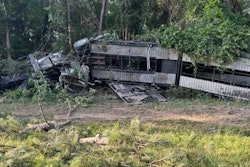 Overturned 18-wheeler