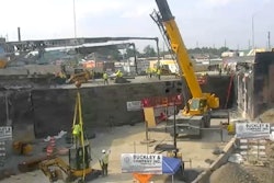 Screen capture from the live stream camera of the I-95 construction site