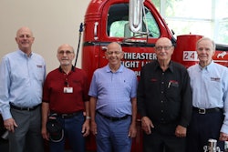 Five men in from of Southeastern Freight Lines truck