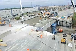 Screen capture from video at site of I-95 construction