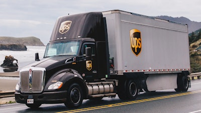 UPS tractor-trailer on highway