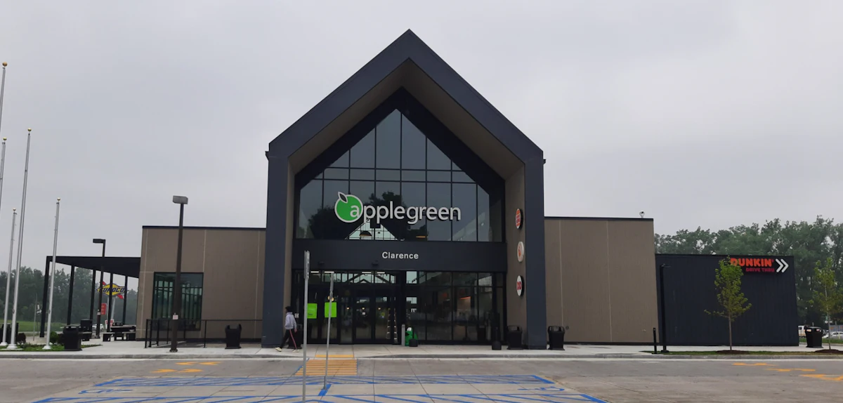 Rebuilt Clarence Service Area on NYS Thruway adds amenities for truckers