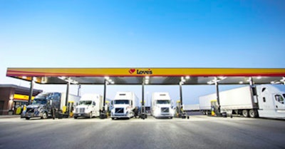 Trucks at Love's fuel island