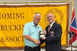 Wyoming driving competition champion receives his award