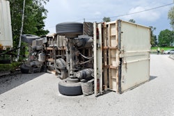 Tractor-trailer accident scene