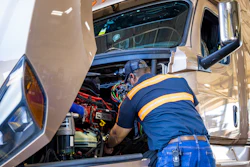 Love's diesel technician at work