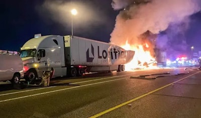 Tractor-trailer fire