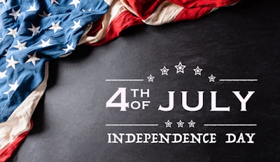 Flag wiht '4th of July Independence Day'