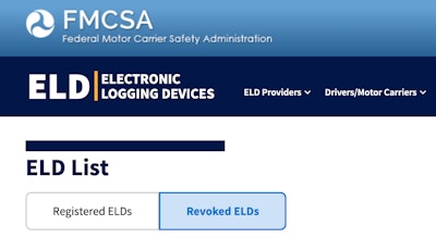 FMCSA ELD webpage