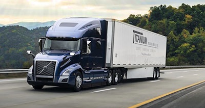 Titanium tractor-trailer on highway