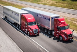 s Averitt Express trucks on the highway