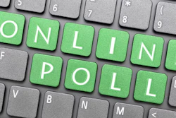 'Online Poll' on computer keyboard