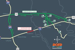 Map of I-10 repairs in Louisiana