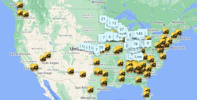 Truck Parking Club map